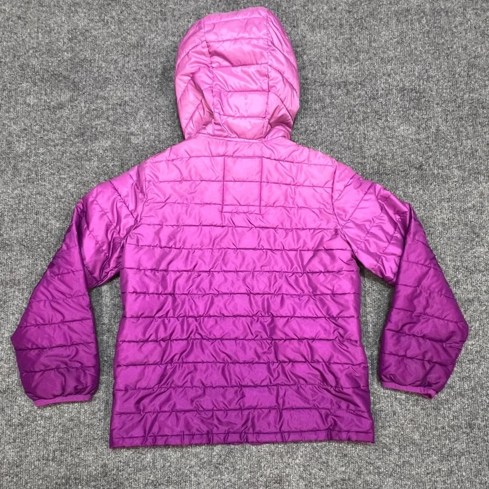 Gap Kids Girls Small Pink Purple Ombre Primaloft Puffer Jacket Hooded Coat